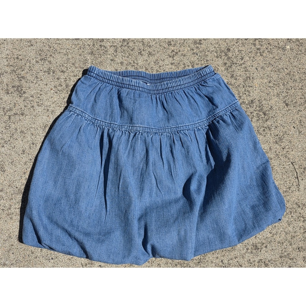 Hanna Andersson Girls Bubble Skirt Denim Size‎ 120 US 6-7